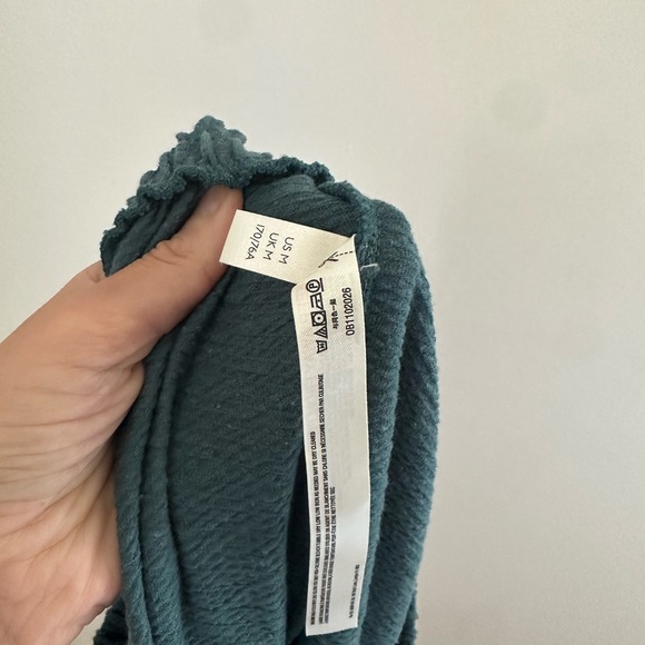 Free People Beach Teal Wide-Leg Elastic Pants women’s size medium - Picture 4 of 6